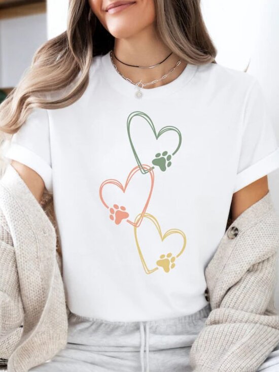 Tops - Cute Paw Shirt, Gift For Pet Lover Shirt